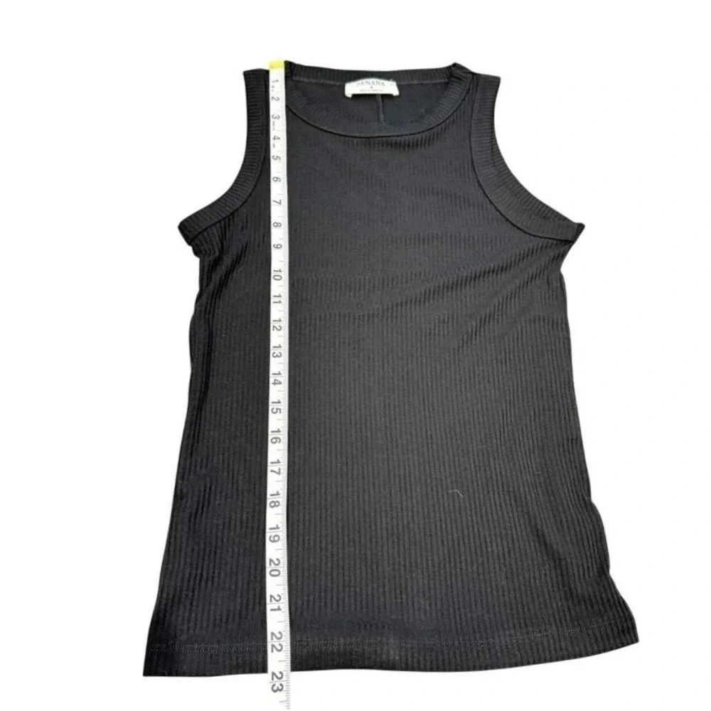 Zenana Womens Ribbed‎ Tank Top Black Crew Neck Sleeveless Basic Size S - Picture 5 of 5